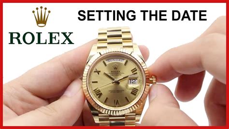 how to set rolex watch date